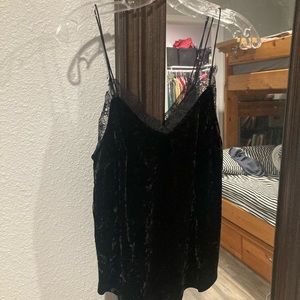 urban outfitters velvet black tank top
